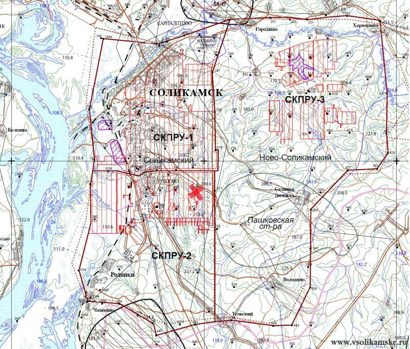 Топографическая карта соликамск
